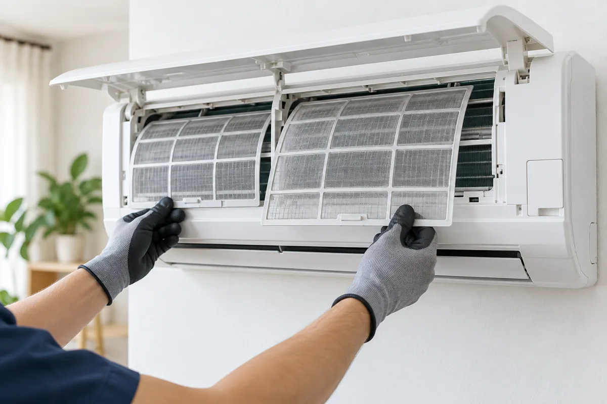 Wall-Mounted AC Cleaning service illustration