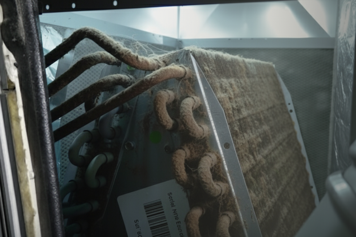 Dirty AC Coil Before Cleaning